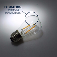 Ampoule à filament LED S14 E26 E27 1W 2W 5V 24V 110V 220V Blanc chaud avec couvercle en PC pour guirlandes lumineuses d'extérieur