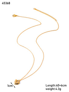 Collar de Cadena de Acero Inoxidable con Diseño de Corazón Único, Cadena de Eslabones, Joyería Elegante para Mujer - Product Image 6