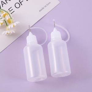 Flacon compte-gouttes en plastique translucide réutilisable pour les gouttes oculaires, les huiles, les contenants souples à presser, les flacons compte-gouttes à colle avec embout en aiguille - Product Image 3