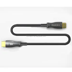 Cable HDMI personalizado chapado en oro 10M 30M 50M 100M 200M 300M HDMI 2,0 2,1 Cable de fibra óptica AOC HDMI 4K 8K
