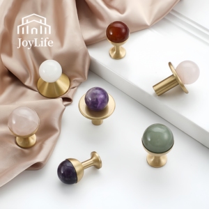 Bắc Âu Trắng Lỗ Duy Nhất Nhỏ Xử Lý Bán Buôn Đá Tự Nhiên Brass Kéo Vòng Đồ Nội Thất Tủ Rượu Ngăn Kéo Cửa Núm - Product Image 1