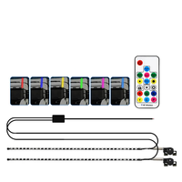 2 piezas 12/24V coche LED látigo luces RGB Control remoto antena impermeable lámpara camión modificado Auto Decoración Luz