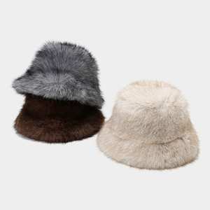 Sombrero de Pescador de Piel Sintética con Ala Ancha y Peluda para Mujer, Gorro de Invierno - Product Image 2