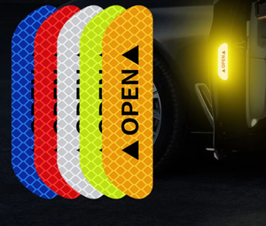 Autocollants réfléchissants de sécurité pour portières de voiture - Parfaitement compatibles avec les casques de <span class=keywords><strong>moto</strong></span> et de vélo - Product Image 1