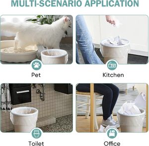4 Gallon <b>Small</b> <b>White</b> Trash <b>Bags</b>, 100 Count Leakproof Unscented Garbage <b>Bags</b>, Disposable Mini Trash Can Liners for Bathroom - Product Image 5