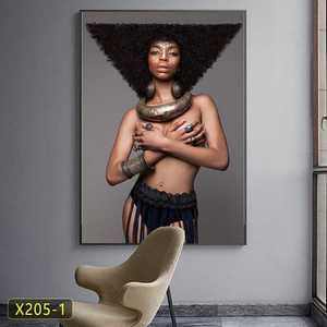 Diamantes 3D pinturas nórdicas y artes de pared diseño de pared de hotel decoración de dormitorio decoraciones para el hogar sexo negro mujeres pintura desnuda ligera - Product Image 3