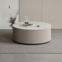 ATUNUS Ensemble de table basse ronde au design pratique et beau avec tiroir en bois Table d'appoint pour meubles d'intérieur