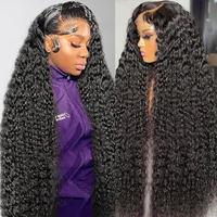 Peluca frontal de encaje HD sin pegamento de 34, 36, 40 pulgadas, 13x4, 13x6, con ondas profundas, cabello humano brasileño, pelucas de ondas de agua, frontal de encaje para mujer