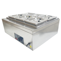 Counter top makanan panas kualitas tinggi bar persegi baja tahan karat 1x6 bain marie penghangat makanan professionnel