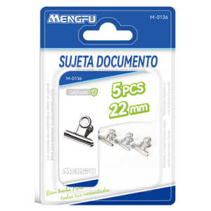 Clips de Papel con Resorte de 22 mm, Niquelados, 5 Unidades, Organización de Documentos de Oficina, Imanes, Adhesivos para Notas, Papelería, Marca Mengfu - Product Image 1