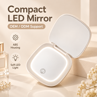 Miroir de Maquillage LED Autonome avec Interrupteur Tactile, Angle Réglable, Miroir Cosmétique Compact pour Chambre à Coucher, Coiffeuse, Usage Quotidien