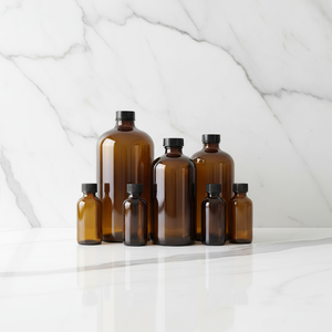 Bouteille en verre ambré avec bouchons à vis pour <span class=keywords><strong>shampoing</strong></span>, gel douche, savon, réactifs et sérums de soin de la peau, idéale pour les voyages et le stockage en entreprise - Product Image 5