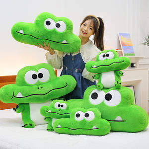Peluche en forme de crocodile simulée en gros, adorable coussin en peluche en forme d'animal, coussin créatif avec des expressions faciales mignonnes - Product Image 2