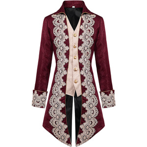 Veste de roi, prince, <span class=keywords><strong>noble</strong></span>, médiévale, victorienne, de la Renaissance, avec bordure en dentelle, pour Halloween, cosplay, frac gothique, costumes de scène et de fête - Product Image 3