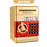 Coffre-fort créatif avec musique et dépôt automatique, machine à enrouler le papier monnaie, serrure à code, pour enfants, banque de dépôt d'argent