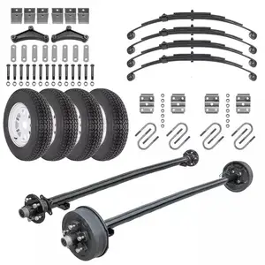 3500 Lbs Double Trailer Air Suspension Replacement Parts 5 Lug Electric Brake Axle Assembly