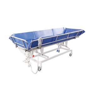 Cama de baño para ancianos y pacientes con discapacidad de acero inoxidable y ABS con ruedas para uso en el cuidado en el hogar. - Product Image 3