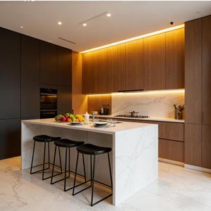 Cucina Moderna su Misura Bianca con Isola, Design Compatto, Mobili Modulari con Lavello e Base, Cerniere Pronte <span class=keywords><strong>per</strong></span> il Montaggio - Product Image 4