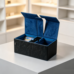Boîte de rangement double couche personnalisée en gros avec porte-dés en PU pour cartes de jeux TCG - Product Image 5