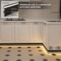 Zócalo de Pared de Aluminio con LED, Moldura Decorativa |   Perfil de Tira de Luz LED Metálica para Decoración de Interiores 6cm 8cm 10cm 12cm 15cm