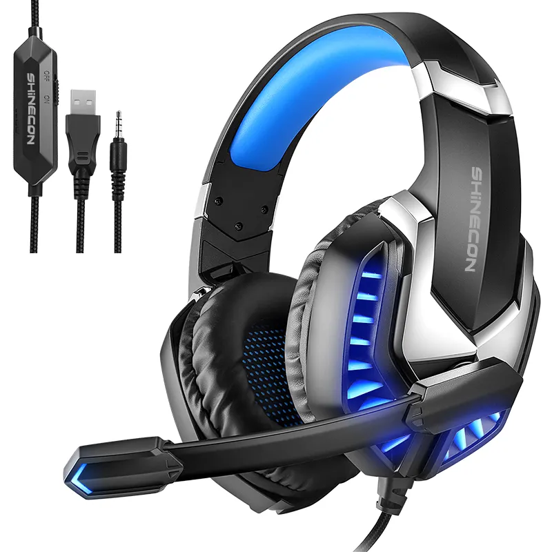 Opvouwbare Lichtgewicht Gaming Headset Met Diepe Bas 50Mm Speaker Hifi Stereo Geluid Professionele Multicolor Bedrade Hoofdtelefoons