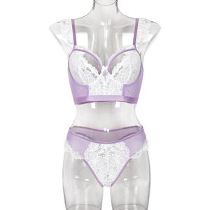 Conjunto de Lencería Sexy Europeo y Americano con Encaje y Adornos de Encaje, Erótico y Ligero, Combinación de Colores - Product Image 5