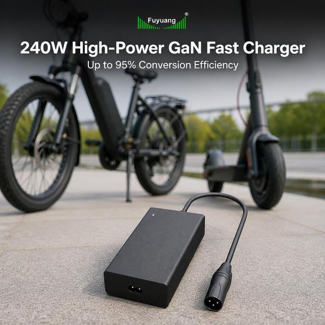 240W High Power GaN Fast Charger OEM ODM 24V 36V 48V 60V 5A 10A for 29.4V 42V 54.6V 67.2V Electric Scooter E-Bike Li-ion Battery