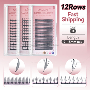 <span class=keywords><strong>3</strong></span> Style Comic Eyelash 12 Rangs Volume Lash Extension Mix Longueur D Curl Natural Eyelash OEM ODM Private Label - Product Image 3