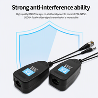 Balun vidéo 2-en-1, transmetteur d'alimentation BNC UTP analogique AHD CVI TVI 1080P 12V-48V 300M, adaptateur de caméra de sécurité CCTV 75 Ohm