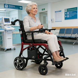 Fauteuil roulant pliable de voyage en fibre de carbone CF01, doté d'une construction en fibre de carbone, il ne pèse que 15 kg. Lève-toi - Product Image 1