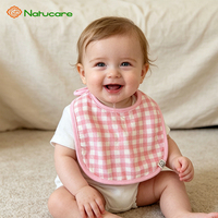 Bavoir bébé en coton imperméable, lavable, recyclable, doux, pour l'alimentation des tout-petits, motif uni, serviette à salive pour nourrissons