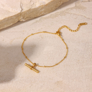 Unisex bracciale in acciaio inox <span class=keywords><strong>oro</strong></span> cavigliera Design semplice <span class=keywords><strong>gioielli</strong></span> di moda per le donne e le ragazze Non appannamento regalo - Product Image 2