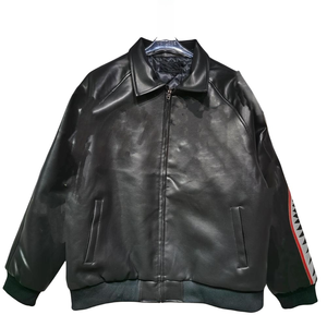 TKAN406แจ็คเก็ตหนังเลตเตอร์แมนสำหรับผู้ชายแจ็คเก็ตหนังกลางแจ้งกันลมป้องกันแบคทีเรียมีสไตล์ - Product Image 5