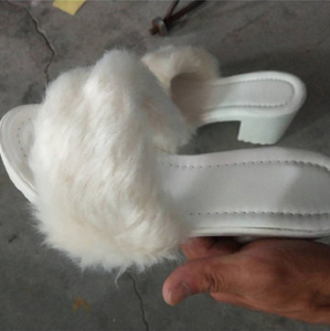 Sandali con tacco alto e tacco spesso in pelliccia di coniglio di grandi dimensioni di alta qualità pantofole da donna <span class=keywords><strong>Sexy</strong></span> con tacco alto - Product Image 4
