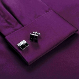Wholesale French Cuff Formal <strong>Dress</strong> <strong>Shirt</strong> for Men High Quality Plain <strong>Purple</strong> Hidden Button Long Sleeve Camisas <strong>Shirt</strong> - Product Image 2