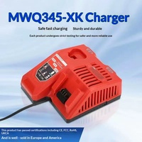 Chargeur rapide pour batteries Li-ion Milwaukee M12 M18 12V 18V avec protection contre les surcharges et arrêt automatique