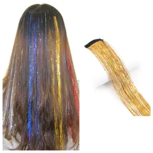 Glow in the Dark Hair Extensions Clip in Hair Colorful Rainbow Heat-Resistant Straight Hairpieces for Woman