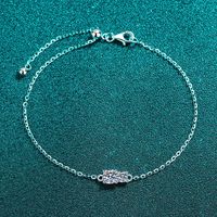 Pulsera de Plata de Ley 925 con Baño de Rodio y Moissanita, Corte Triple Piedra, Cadena Ajustable, Certificación GRA, Hipoalergénica, Lujo
