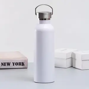 Bouteille d'eau en acier inoxydable à double paroi avec logo personnalisé pour sports d'extérieur bouteille d'eau portable isolée sous vide fiole de classe