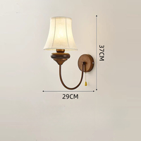 Lampe murale LED vintage américaine rétro moderne pour chambre à coucher, en fer, E14, avec interrupteur, abat-jour blanc personnalisable pour salon
