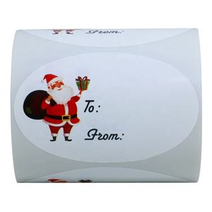 Hybsk 2x3 pulgadas Papá Noel Etiquetas de regalo grabables Pegatinas 300 Etiquetas adhesivas en un rollo - Product Image 2