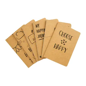 24PCS Cute Soft Cover Kraft Paper A6 Mini Inspirational Quotes Motivational Ruled Notebook Lined Journal Custom for Daily Life