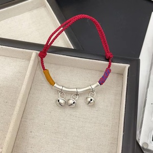 Rising Step By Step Bell <b>Bracelet</b> 999 Pure Silver Bamboo Woven Red <b>Rope</b> Women Gift For Wealth And Good Fortune - Product Image 4