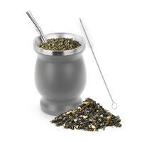 Tasse à Yerba Maté Messi Argentine en Acier Inoxydable 304 à Double Paroi avec Ensemble Bombilla