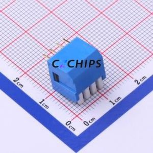 DPL-04BLP DIP Switch Through hole Component (THT) Switch Piano Key Single Pole Single Throw 4 PC Pin - Product Image 2