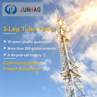 Tour de télécommunication tubulaire à 3 pieds en acier, personnalisée OEM/ODM, pour la couverture des réseaux de signalisation à distance et des données