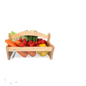 Cesta de madera rectangular para frutas y verduras, ecológica, para almacenamiento en la cocina, para uso en exteriores y camping. - Product Image 2