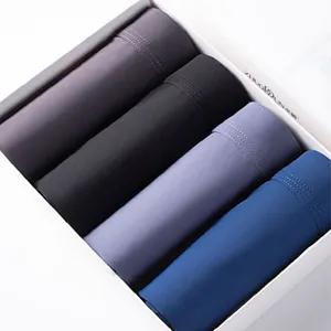 Wholesale Blank Ice Silk Nylon Seamless Breathable Anti-bacterial Underwear Boxer Briefs