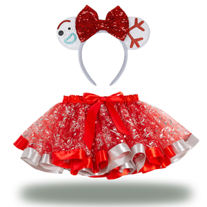 CM092 Set Costume Natalizio Minnie e <span class=keywords><strong>Topolino</strong></span> con Cerchietto con Orecchie <span class=keywords><strong>di</strong></span> Topo in Paillettes e Gonna Tutu in Raso per Travestimento da Principessa - Product Image 6