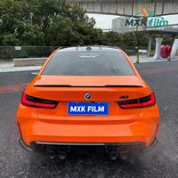 Film adhésif pour voiture de couleur orange flamme métallique super brillant, film de protection complet pour la carrosserie, film adhésif pour voiture, rouleaux de film adhésif pour voiture